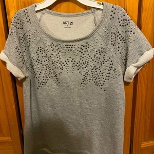 grey metal beaded t-shirt